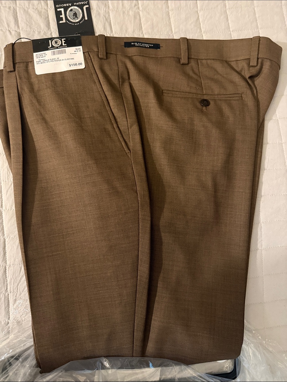 Joseph Abboud Brown/Tan Men's Dress Pants